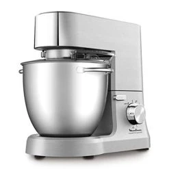 Schlussverkauf 🌟 Moulinex QA810D Masterchef Große Knetmaschine, 1500 W, 6,7 Liter, 80 Dezibel, Küchenmaschine Aus Edelstahl Mit 8 Geschwindigkeiten, Pizza-Knetmaschine, Brot- Und Süßigkeitenmaschine, Grau 🥰