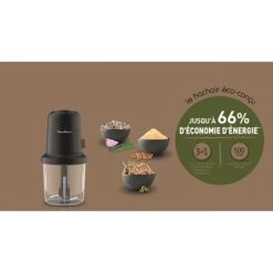 Billig 😀 MOULINEX AT80E810 Eco Respect Zerkleinerer, 0,5 L, 500 W, Edelstahlklingen, Umweltfreundliches Design, Hergestellt In Frankreich ✔️ -Moulinex Verkaufs unnamed file 901